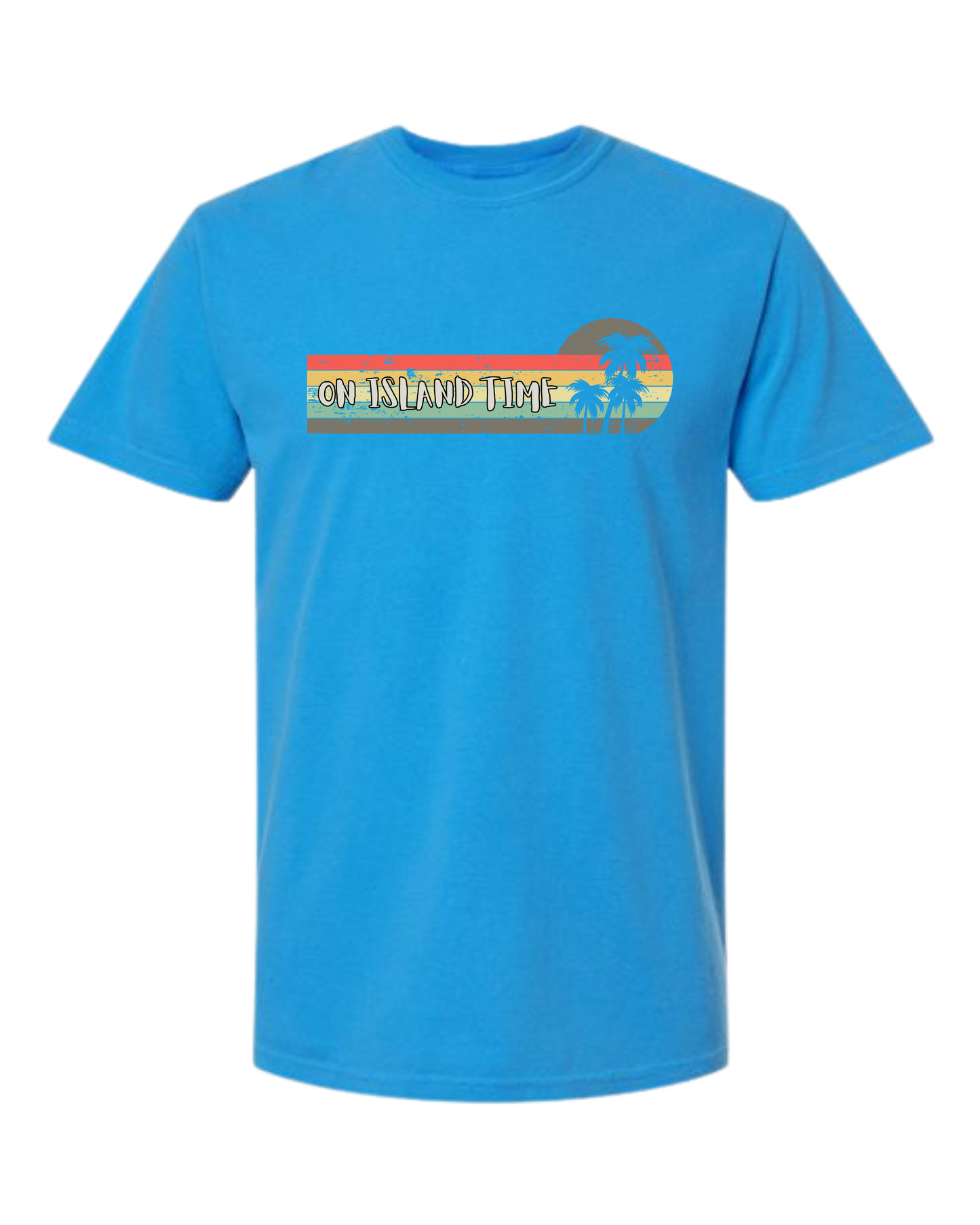 On Island Time - Comfort Colors - Heavyweight Unisex Tee - Blues