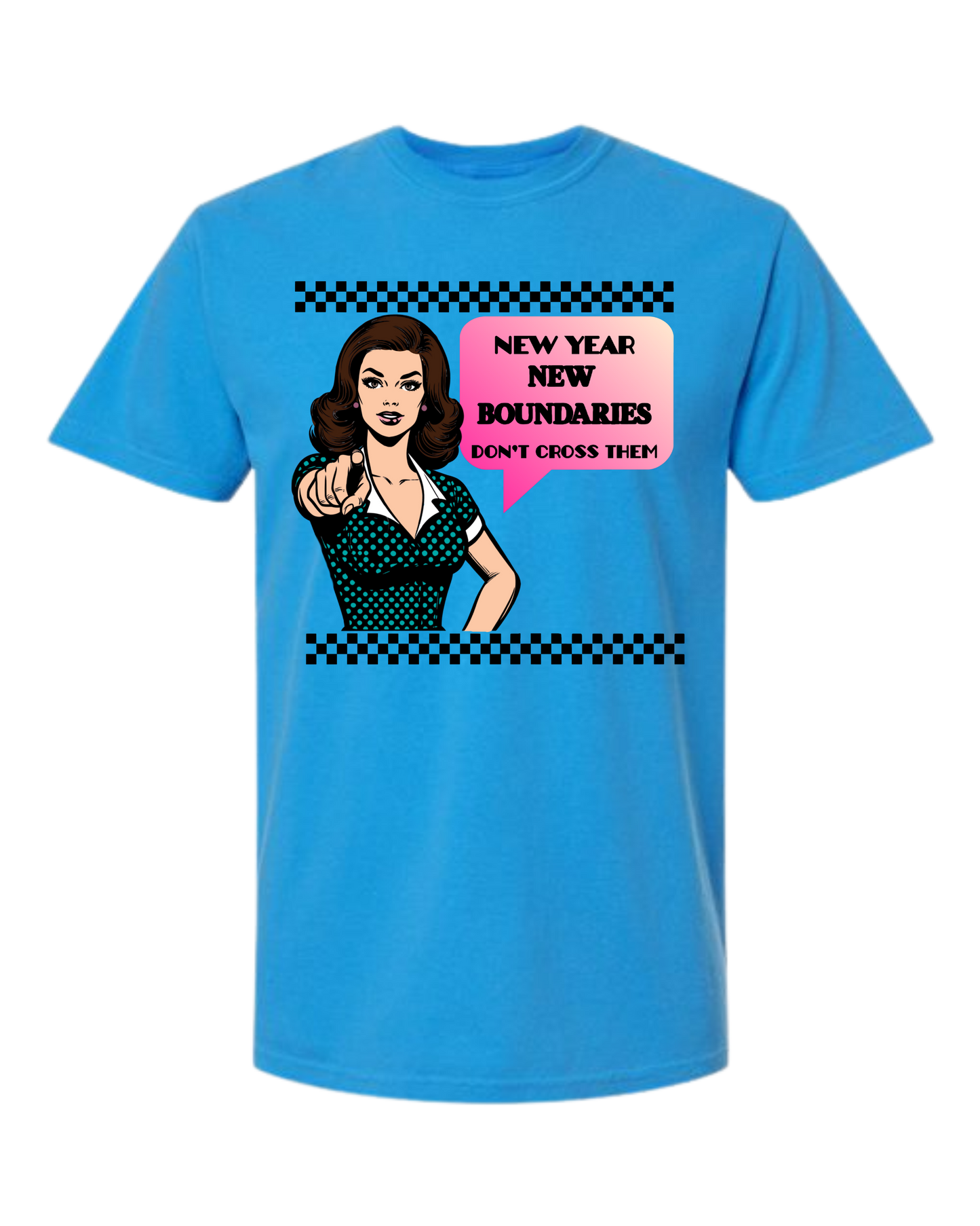 New Year New Boundaries - Comfort Colors - Heavyweight Unisex Tee - Blues