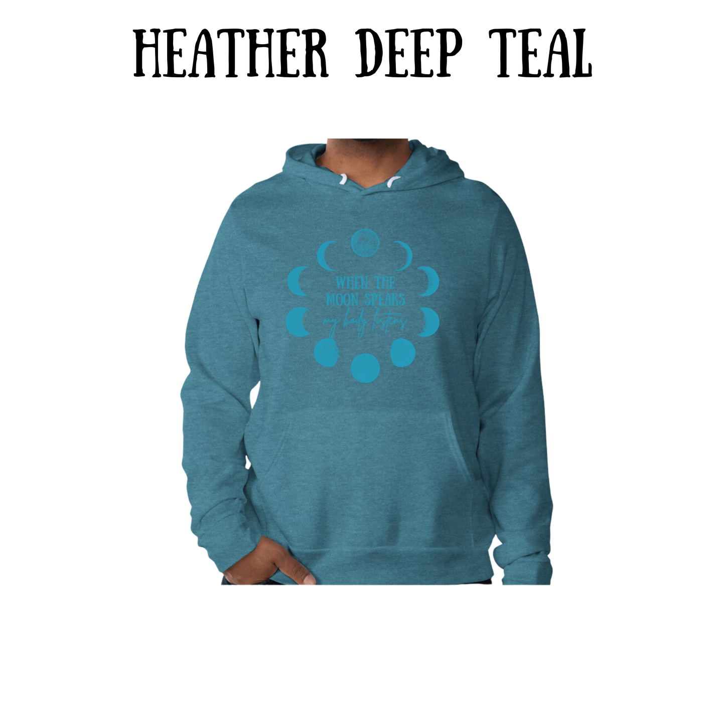 when the moon speaks - sponge fleece hoodie - blues, purples