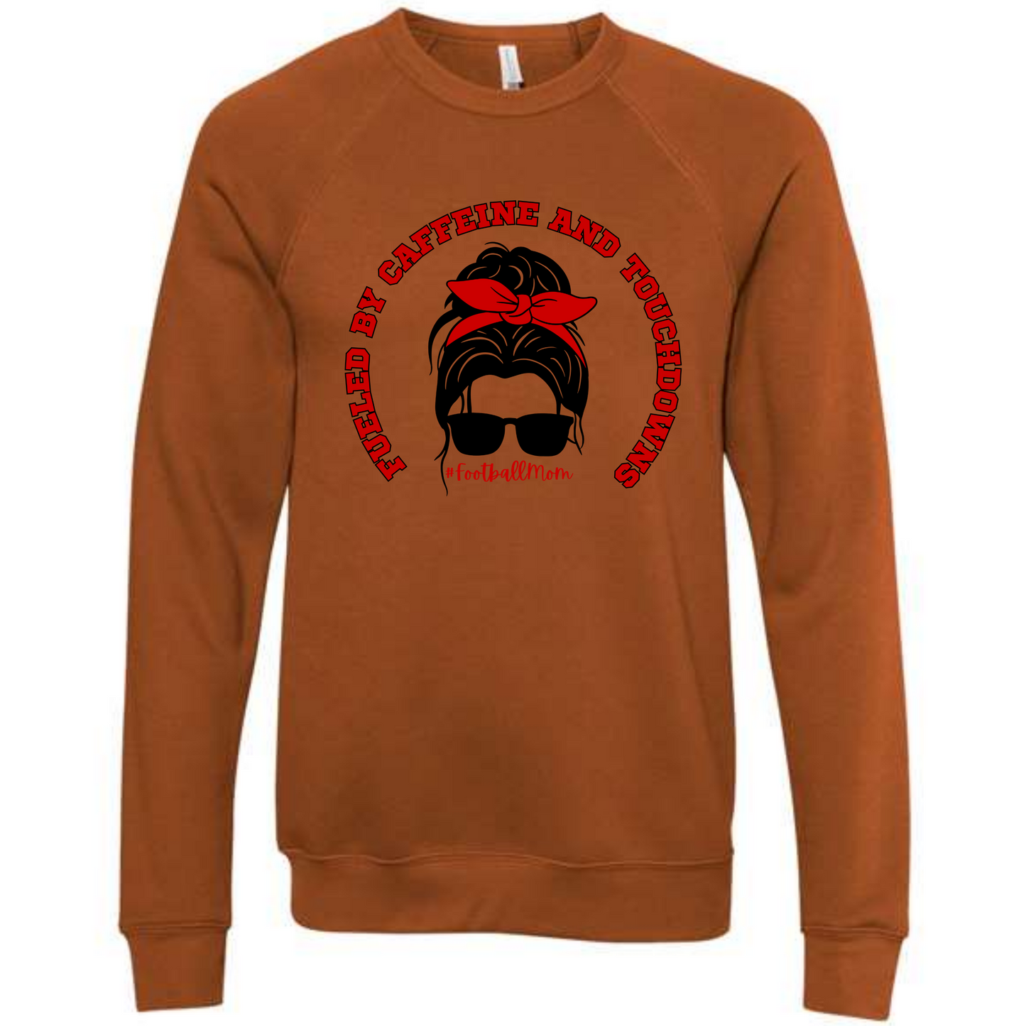 Football Moms Fueled By - Sponge Fleece Raglan Sweatshirt - Assorted Colors