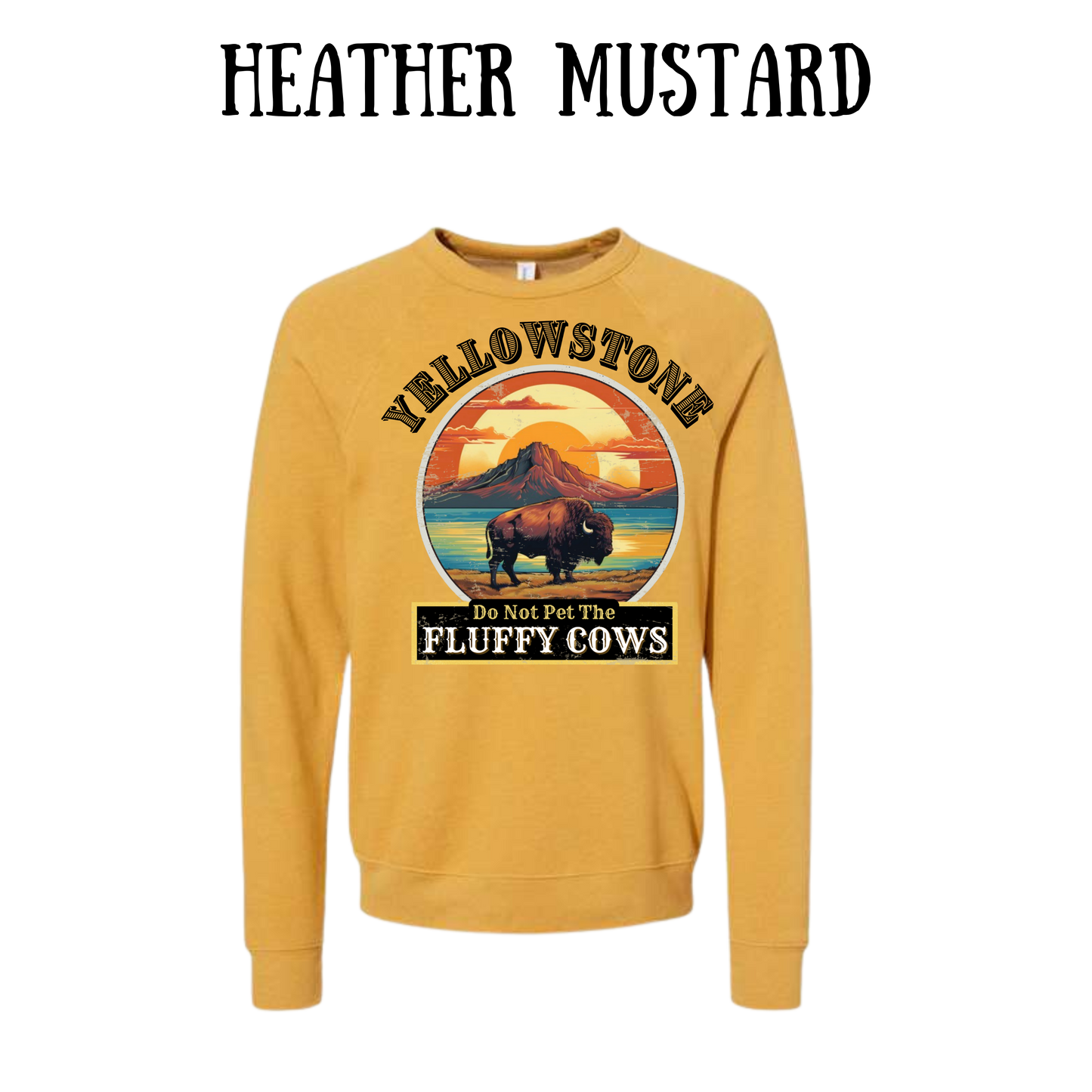CP - Yellowstone: Fluffy Cows - Sponge Fleece Raglan Sweatshirt - Assorted Colors