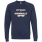 Not Moody. (just) Hormonally Gifted - Sponge Fleece Raglan Sweatshirt - Blues, Greens, Purple, and Black