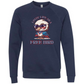 Lovin' Life as a Free Bird - Sponge Fleece Raglan Sweatshirt - Blues, Greens, Purple, and Black