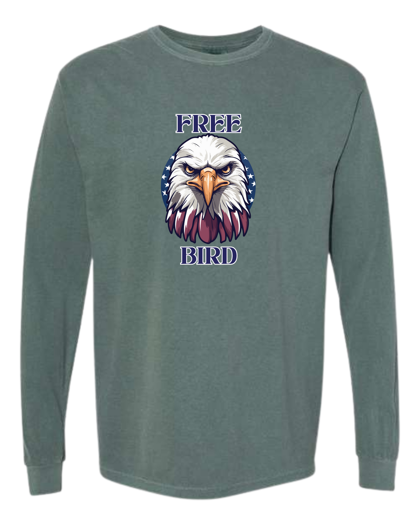 Free Bird - Comfort Colors - Heavyweight Long Sleeve Tee - Blues & Greens
