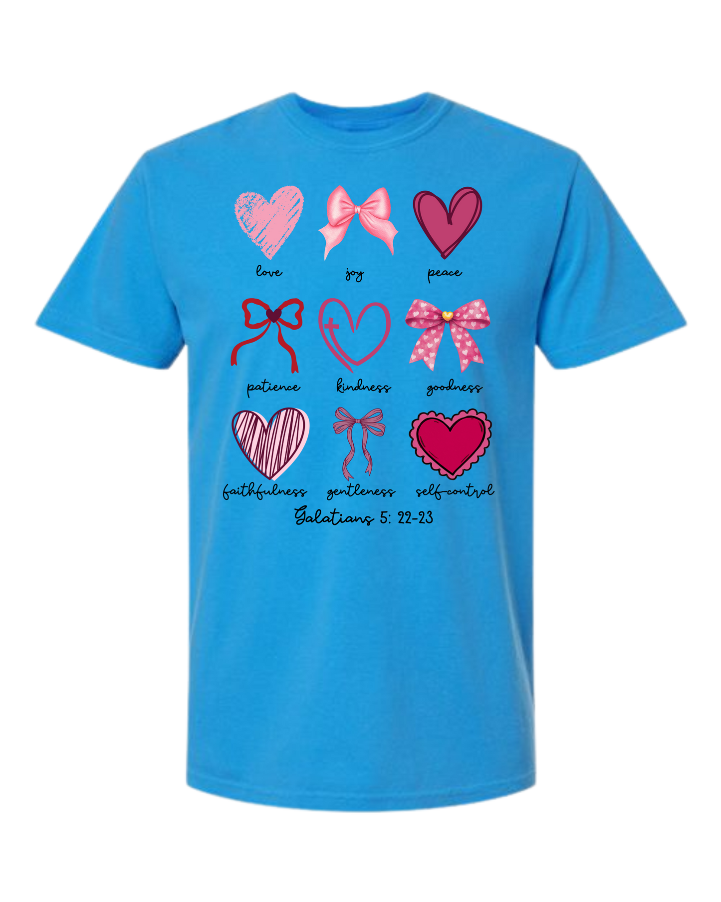 Galatians 5 - Valentines - Comfort Colors - Heavyweight Unisex Tee - Blues