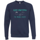 Life Happens The Beach Helps - Sponge Fleece Raglan Sweatshirt - Blues, Greens, Purple, and Black