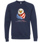 Free Bird An American Legend - Sponge Fleece Raglan Sweatshirt - Blues, Greens, Purple, and Black