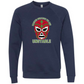 Masked Because We Are Unstable - Sponge Fleece Raglan Sweatshirt - Blues, Greens, Purple, and Black