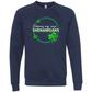 Hormones May Cause Shenanigans - Sponge Fleece Raglan Sweatshirt - Blues, Greens, Purple, and Black