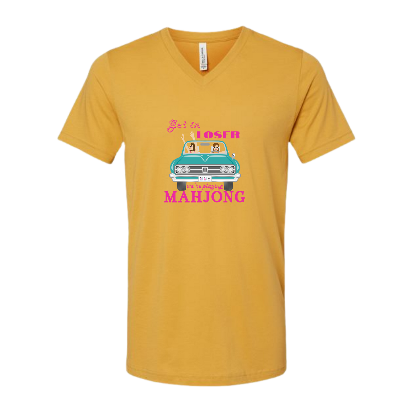 Get in Loser We're Playing Mahjong - Bella+Canvas - Unisex V-Neck - Assorted Colors