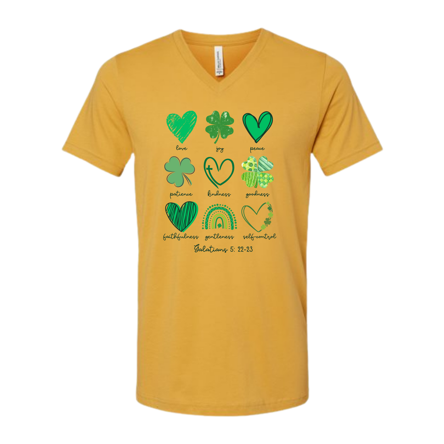 Galatians 5 - St Patrick's Day - Bella+Canvas - Unisex V-Neck - Assorted Colors