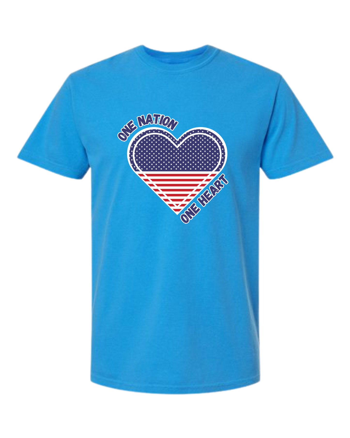 One Nation One Heart - Comfort Colors - Heavyweight Unisex Tee - Blues