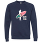 Mana in My Soul - Sponge Fleece Raglan Sweatshirt - Blues, Greens, Purple, and Black