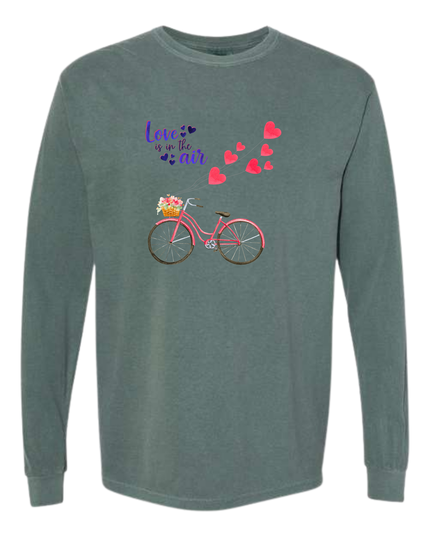 Love is in the Air - Comfort Colors - Heavyweight Long Sleeve Tee - Blues & Greens