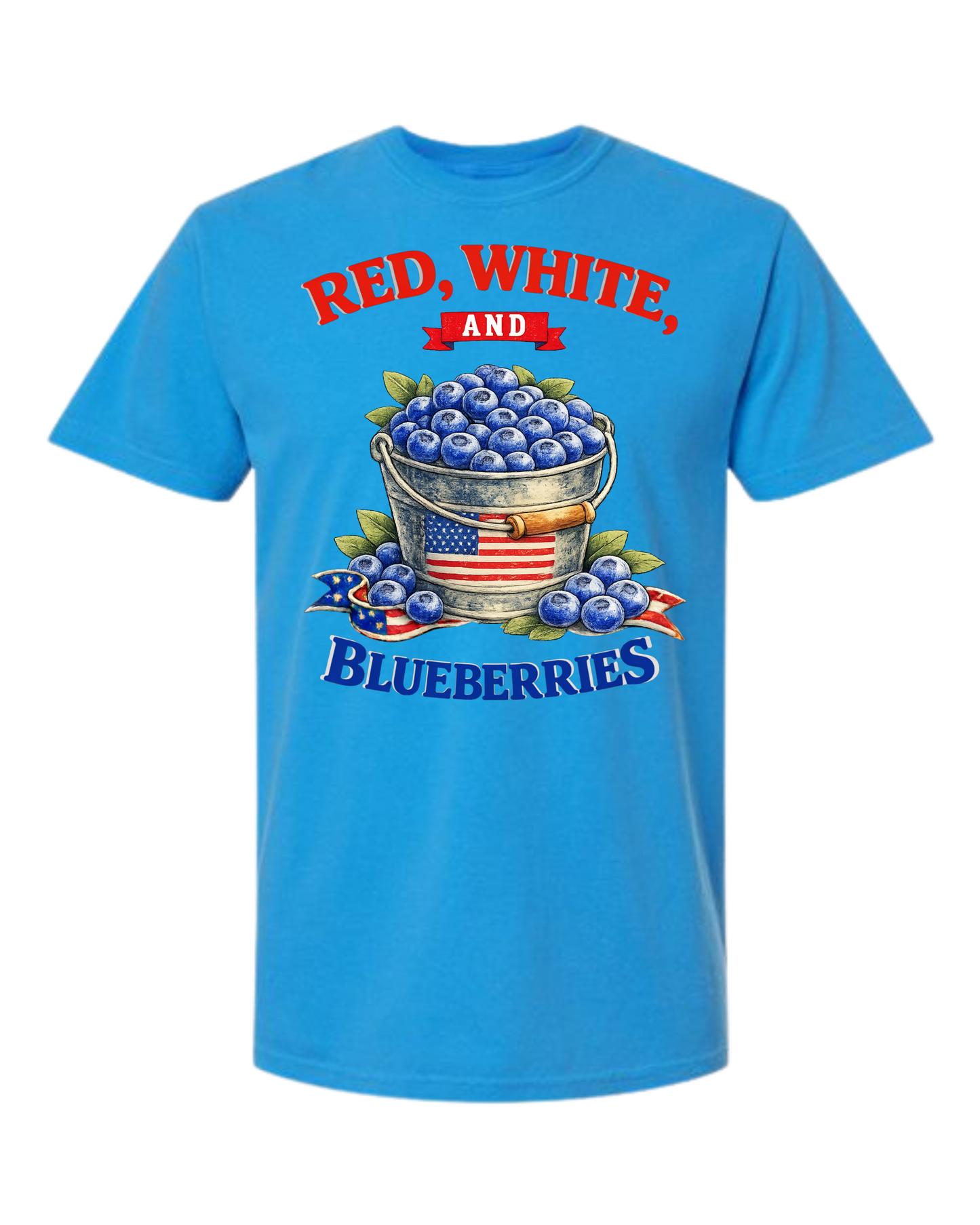 Red, White, And Blueberries - Comfort Colors - Heavyweight Unisex Tee - Blues