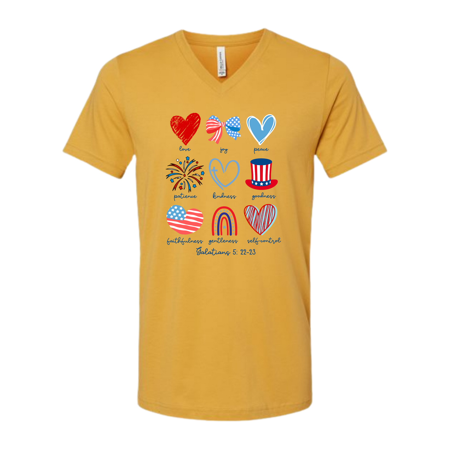 Galatians 5 - Patriotic - Bella+Canvas - Unisex V-Neck - Assorted Colors