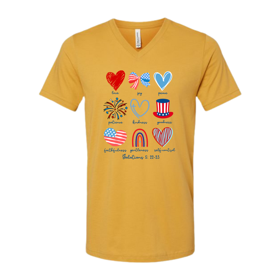Galatians 5 - Patriotic - Bella+Canvas - Unisex V-Neck - Assorted Colors