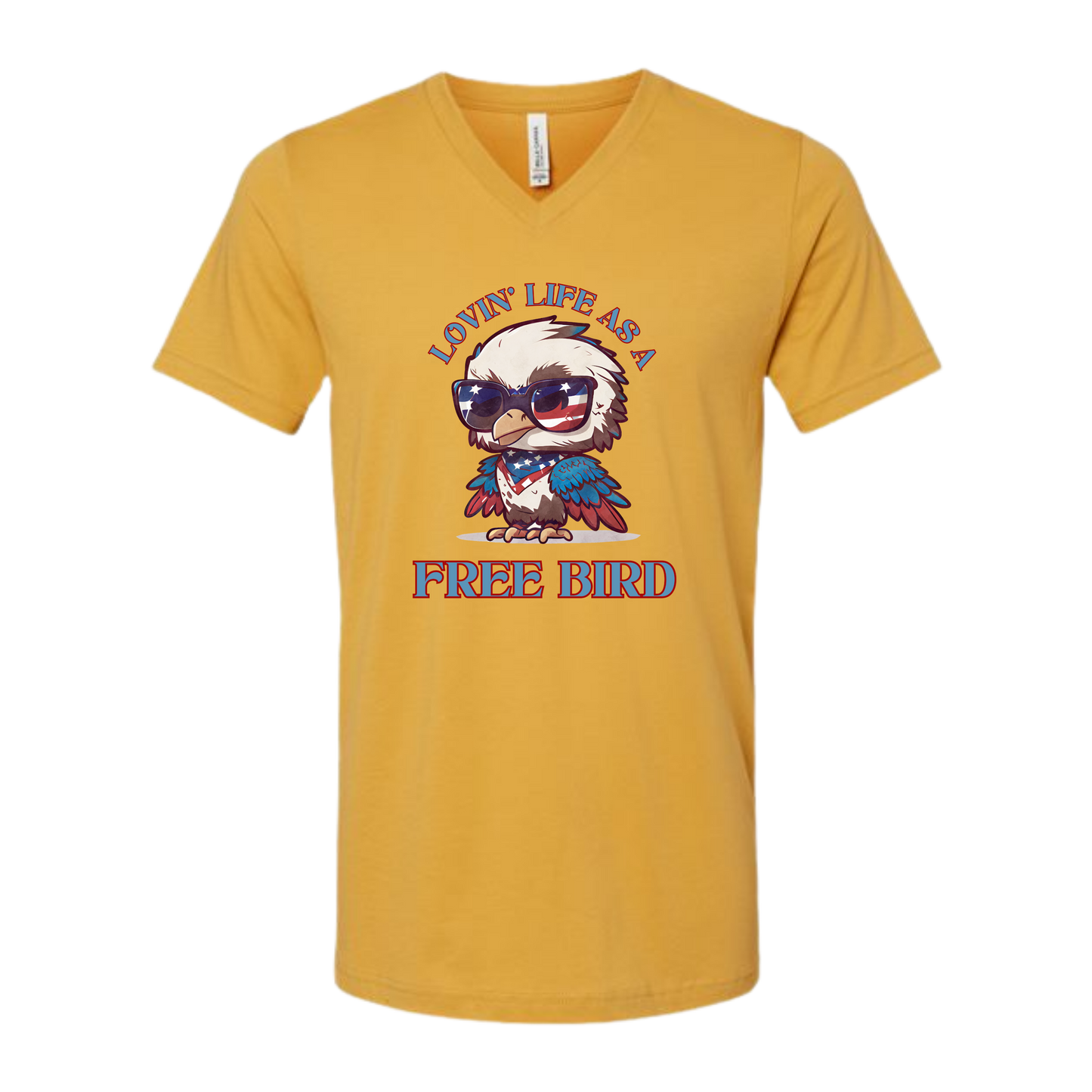 Lovin' Life as a Free Bird - Bella+Canvas - Unisex V-Neck - Assorted Colors