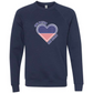 One Nation One Heart - Sponge Fleece Raglan Sweatshirt - Blues, Greens, Purple, and Black
