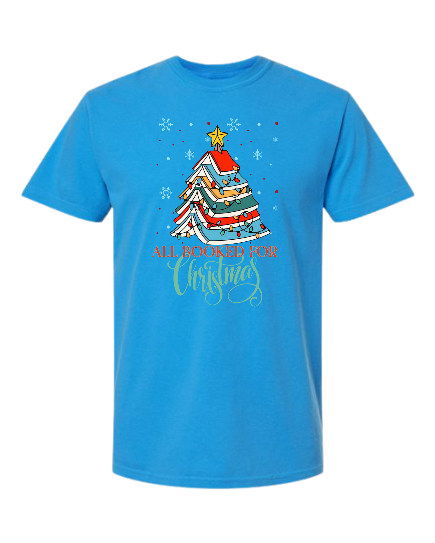 All Booked For Christmas - Comfort Colors - Heavyweight Unisex Tee - Blues