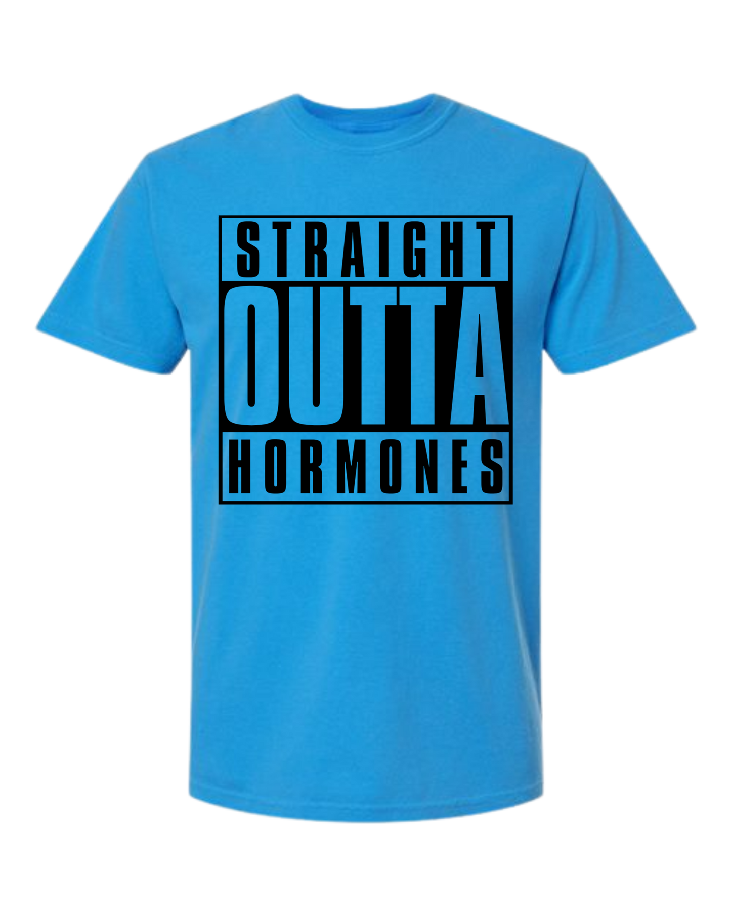Straight Outta Hormones - Comfort Colors - Heavyweight Unisex Tee - Blues