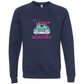 Get in Loser We're Playing Mahjong- Sponge Fleece Raglan Sweatshirt - Blues, Greens, Purple, and Black