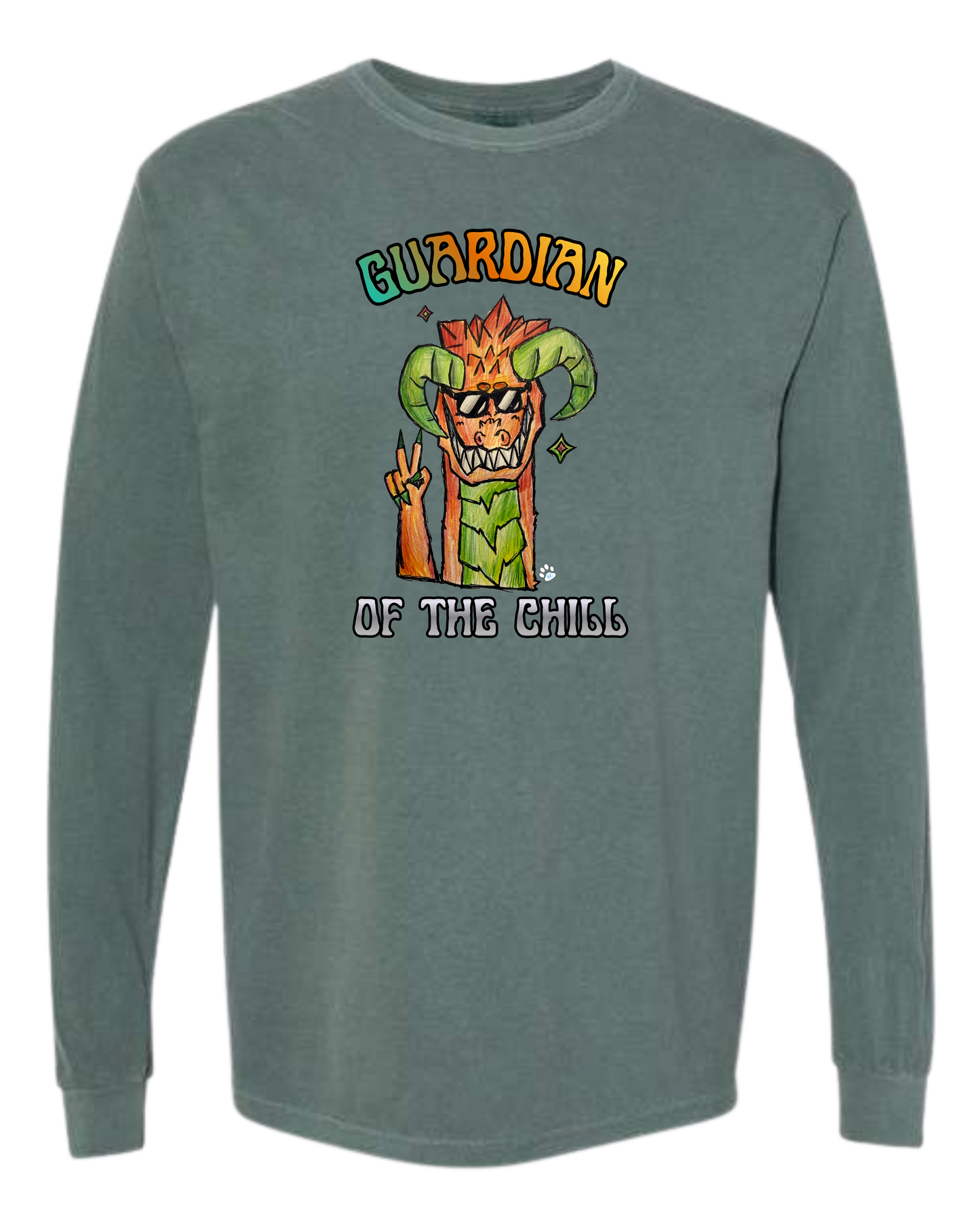 Guardian of The Chill - Comfort Colors - Heavyweight Long Sleeve Tee - Blues & Greens