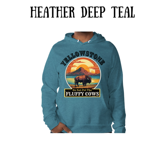 CP - Yellowstone: Fluffy Cows - Sponge Fleece Hoodie - Blues, Purples
