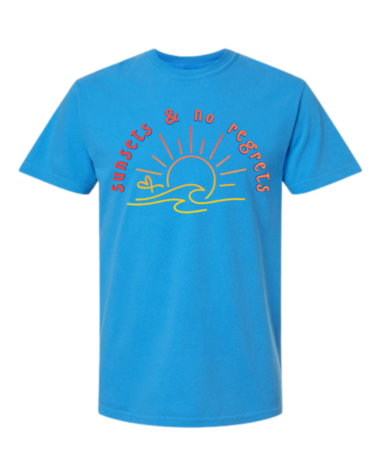 Sunsets & No Regrets - Comfort Colors - Heavyweight Unisex Tee - Blues