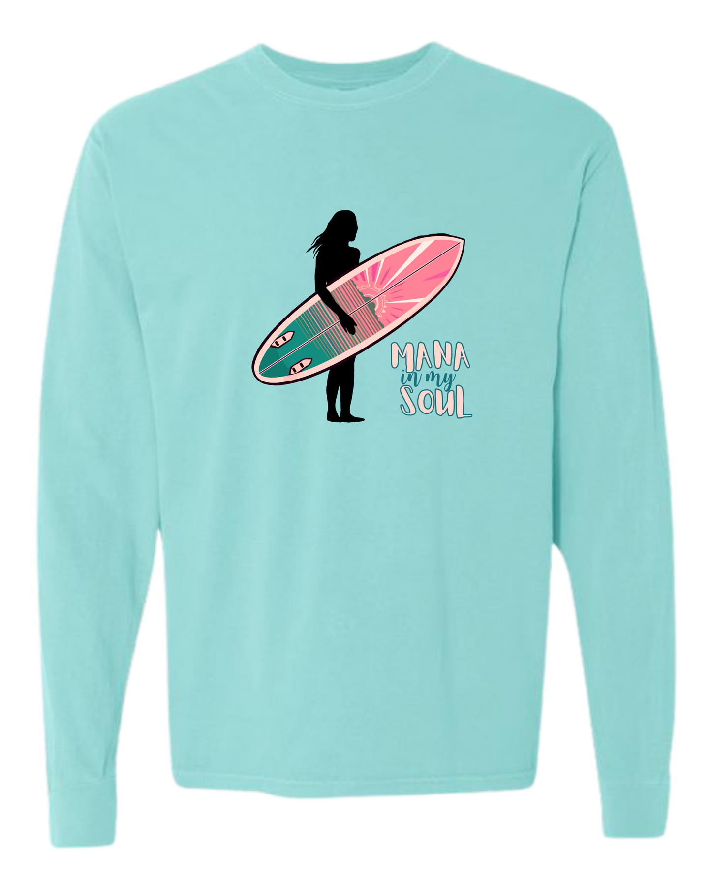 Mana in My Soul - Comfort Colors - Heavyweight Long Sleeve Tee - Blues & Greens