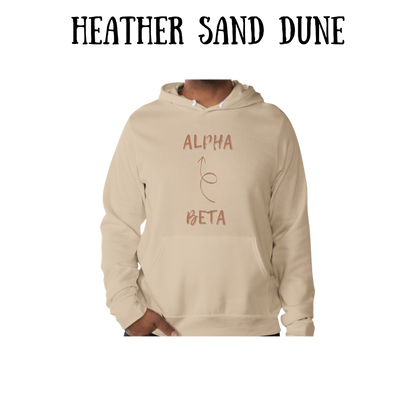 beta to alpha - sponge fleece hoodie - greens, neutrals