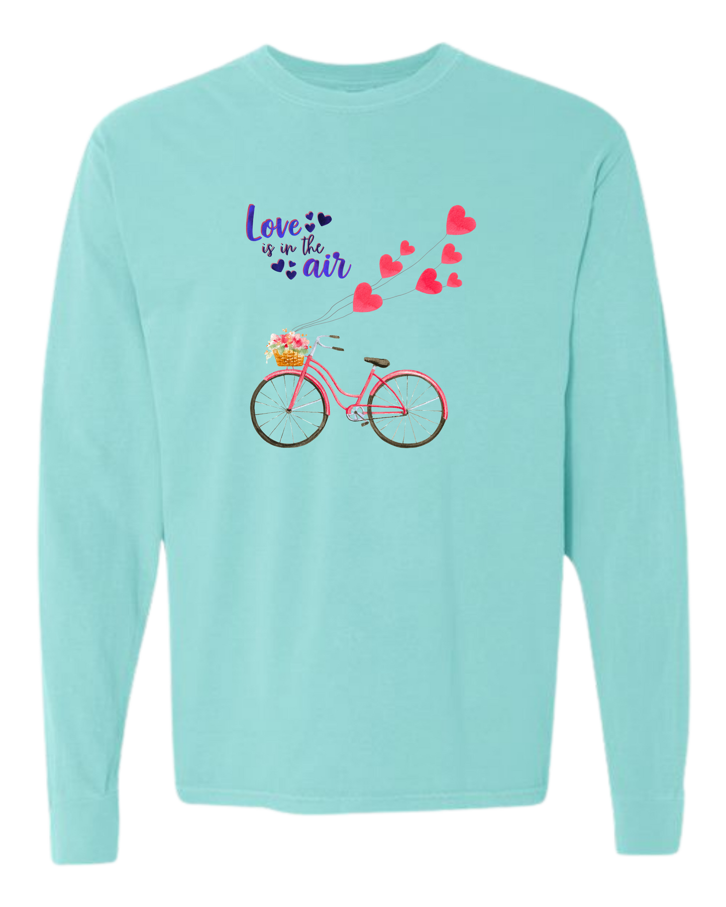 Love is in the Air - Comfort Colors - Heavyweight Long Sleeve Tee - Blues & Greens