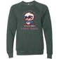 Lovin' Life as a Free Bird - Sponge Fleece Raglan Sweatshirt - Blues, Greens, Purple, and Black