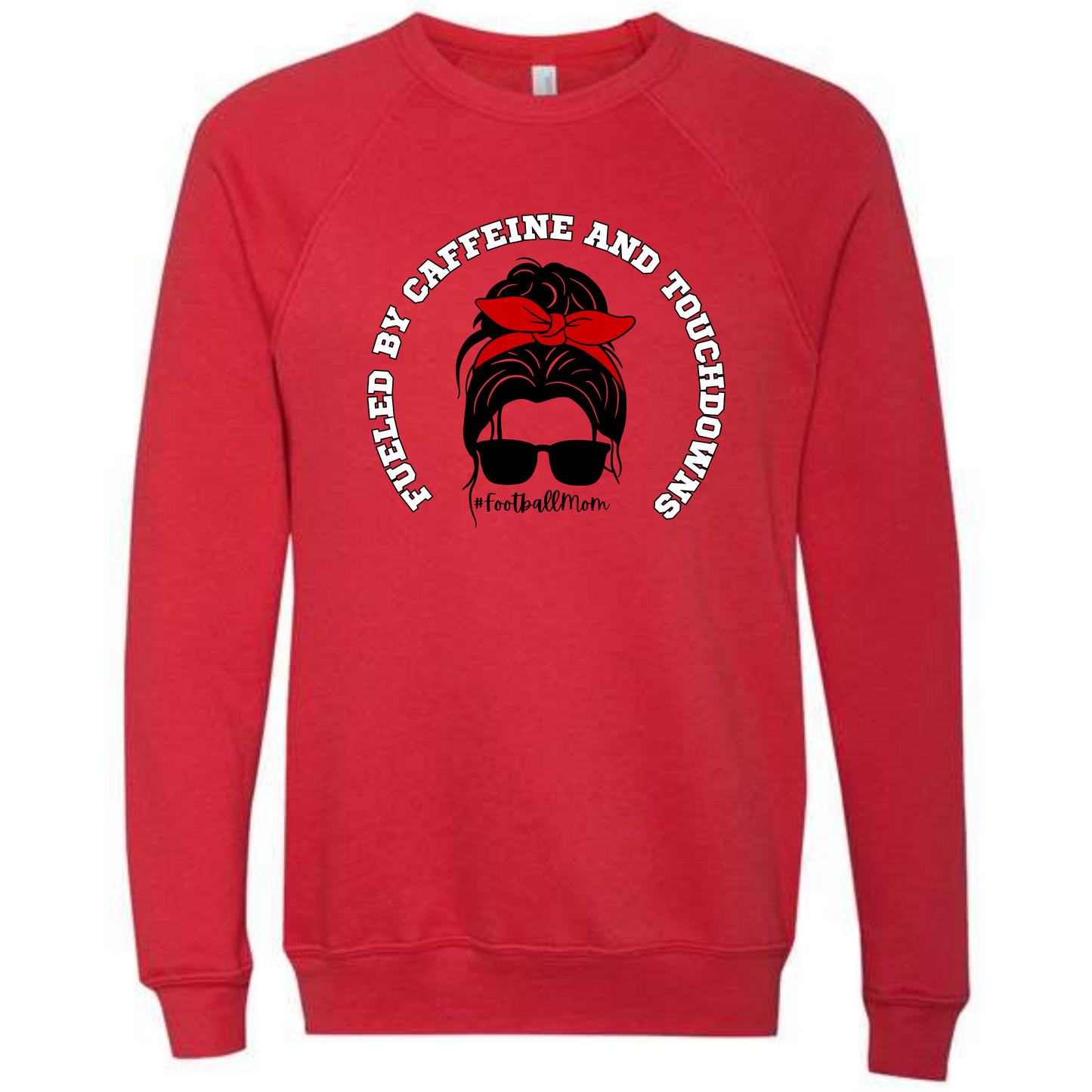 Football Moms Fueled By - Sponge Fleece Raglan Sweatshirt - Assorted Colors