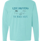 Life Happens The Beach Helps - Comfort Colors - Heavyweight Long Sleeve Tee - Blues & Greens