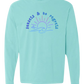 Sunsets & No Regrets - Comfort Colors - Heavyweight Long Sleeve Tee - Blues & Greens