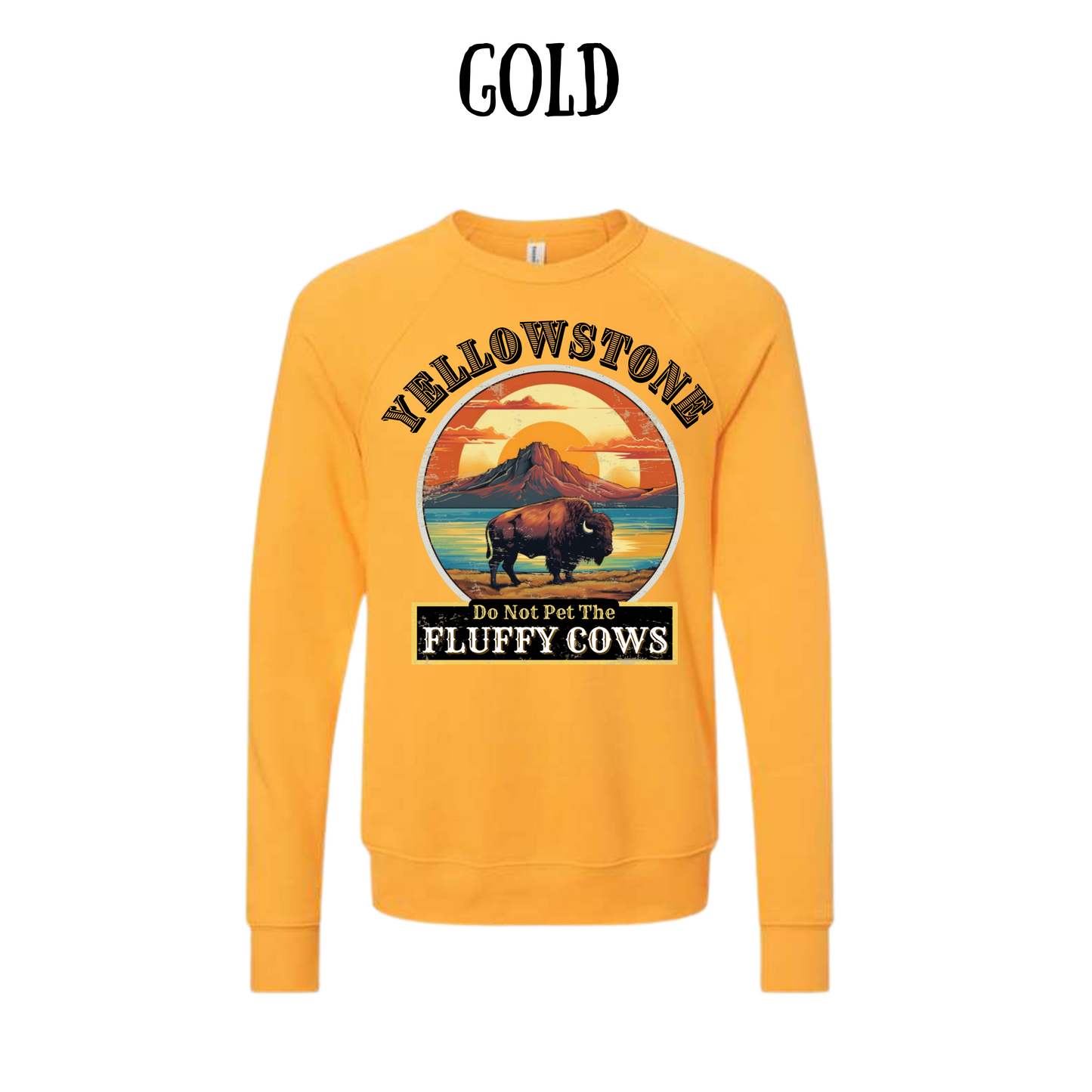 CP - Yellowstone: Fluffy Cows - Sponge Fleece Raglan Sweatshirt - Assorted Colors