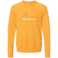 Gold raglan sweatshirt with Make Heaven Crowded Heart and Cross image