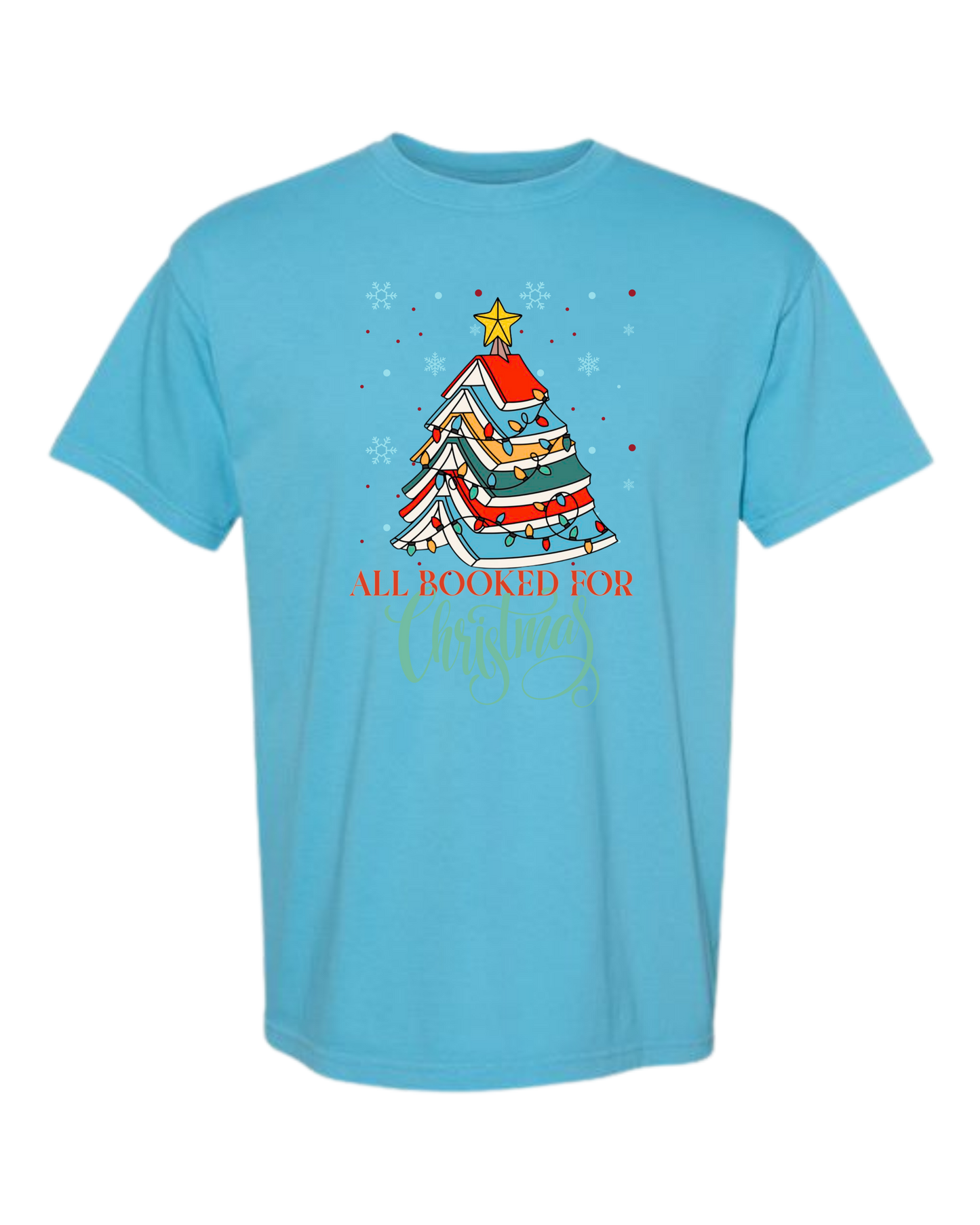 All Booked For Christmas - Comfort Colors - Heavyweight Unisex Tee - Blues