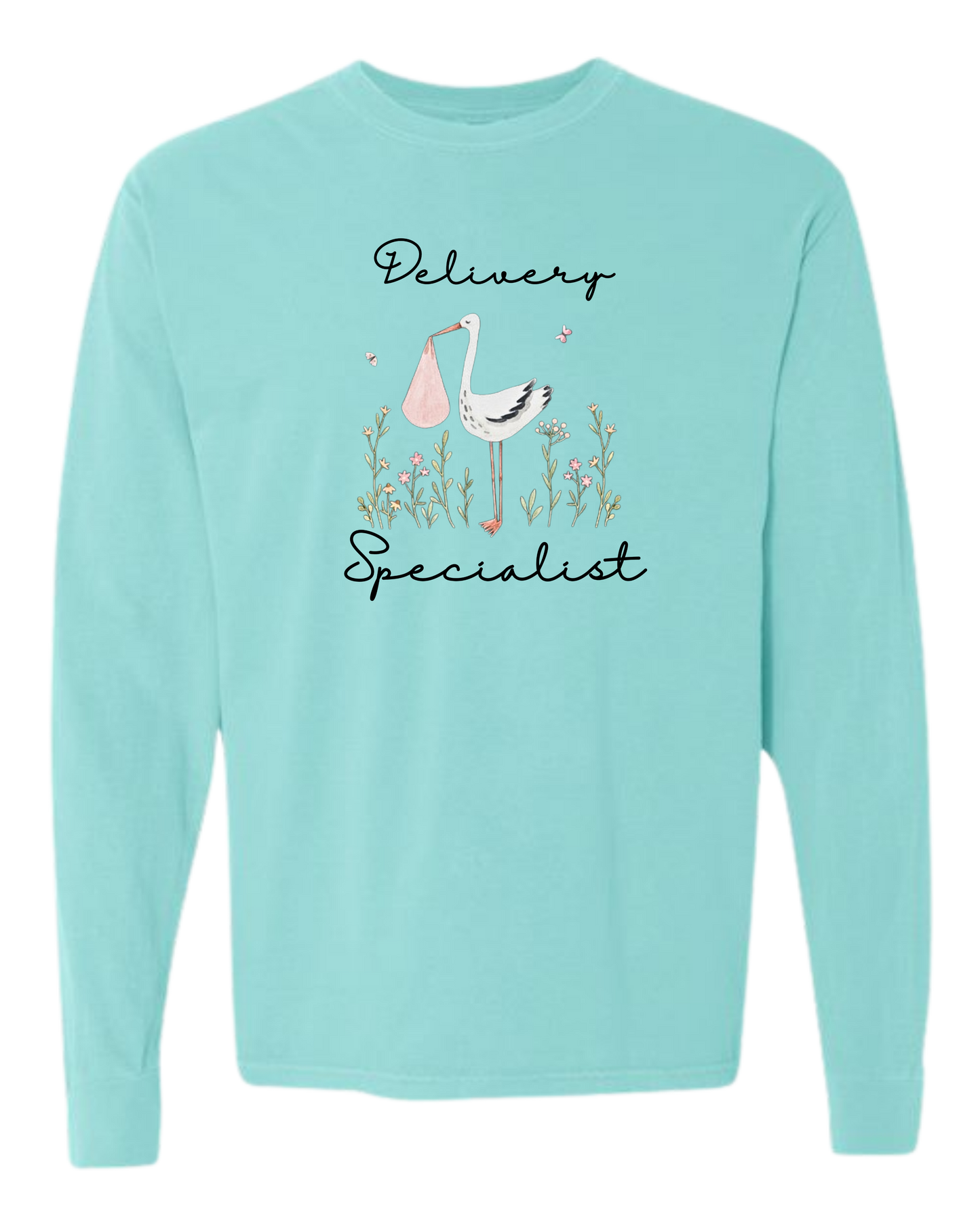 Delivery Specialist - Comfort Colors - Heavyweight Long Sleeve Tee - Blues & Greens