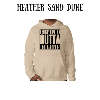 straight outta hormones- sponge fleece hoodie - greens, neutrals