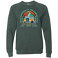 What Happens At The Campground - Sponge Fleece Raglan Sweatshirt - Blues, Greens, Purple, and Black