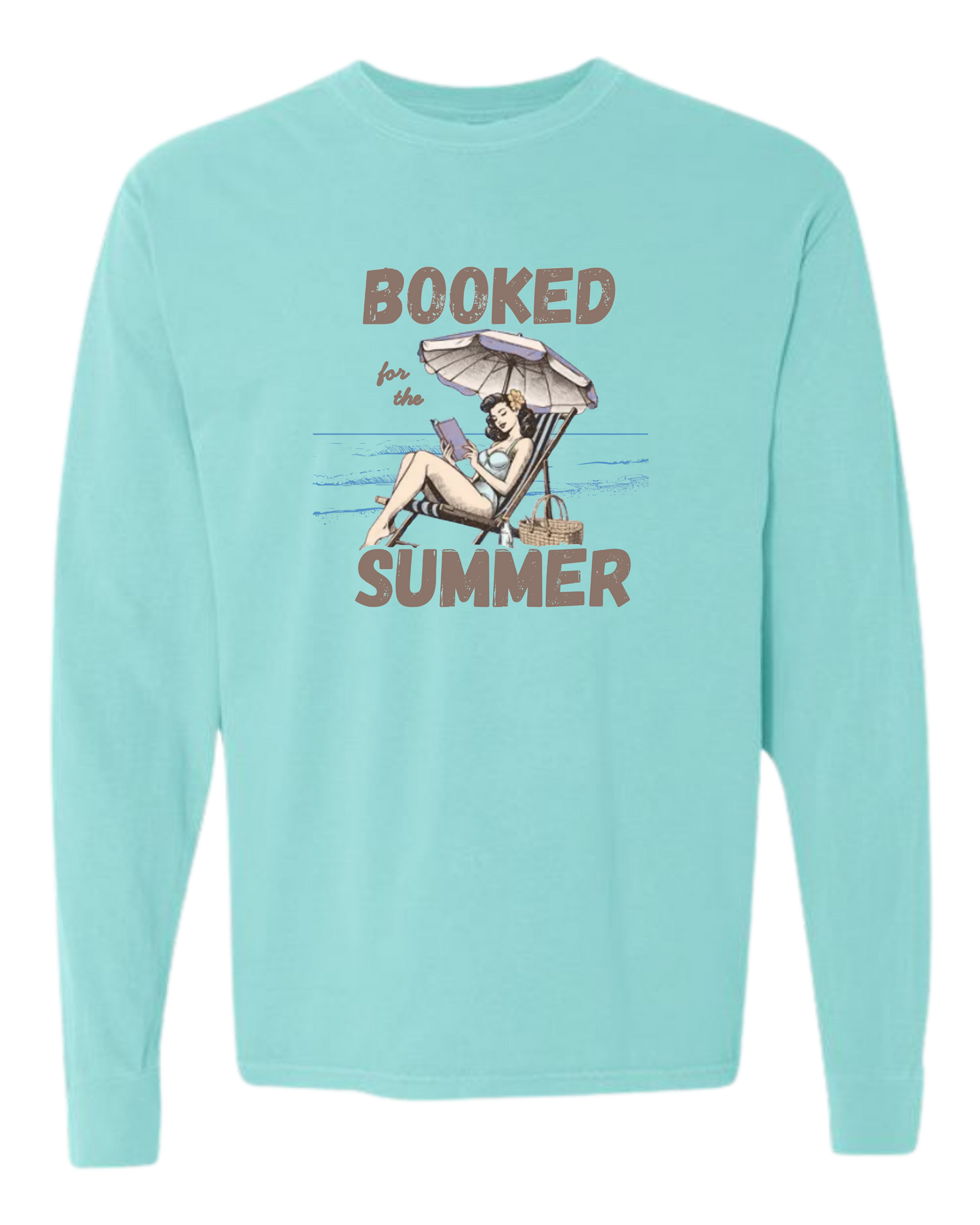 Booked for the Summer - Comfort Colors - Heavyweight Long Sleeve Tee - Blues & Greens