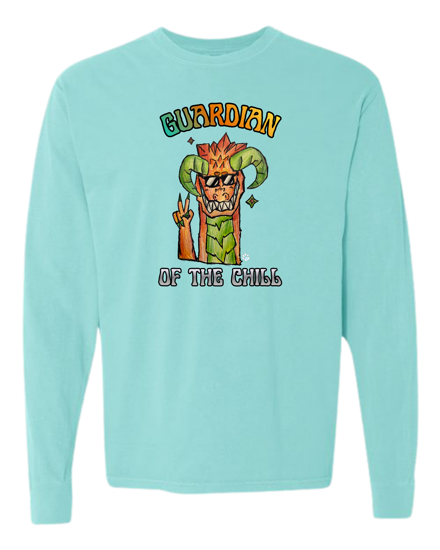 Guardian of The Chill - Comfort Colors - Heavyweight Long Sleeve Tee - Blues & Greens
