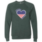 One Nation One Heart - Sponge Fleece Raglan Sweatshirt - Blues, Greens, Purple, and Black