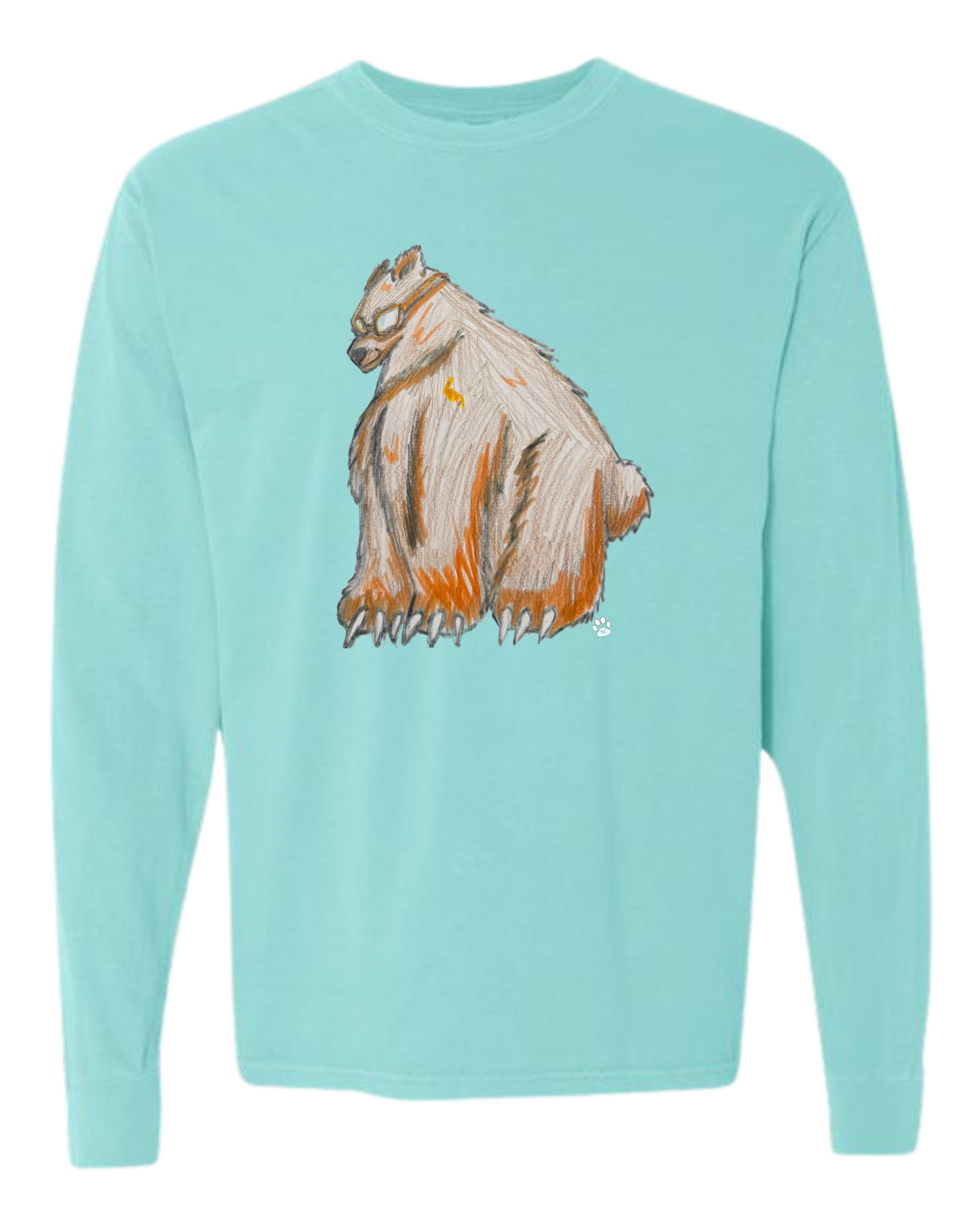 Muscle Bear - Comfort Colors - Heavyweight Long Sleeve Tee - Blues & Greens