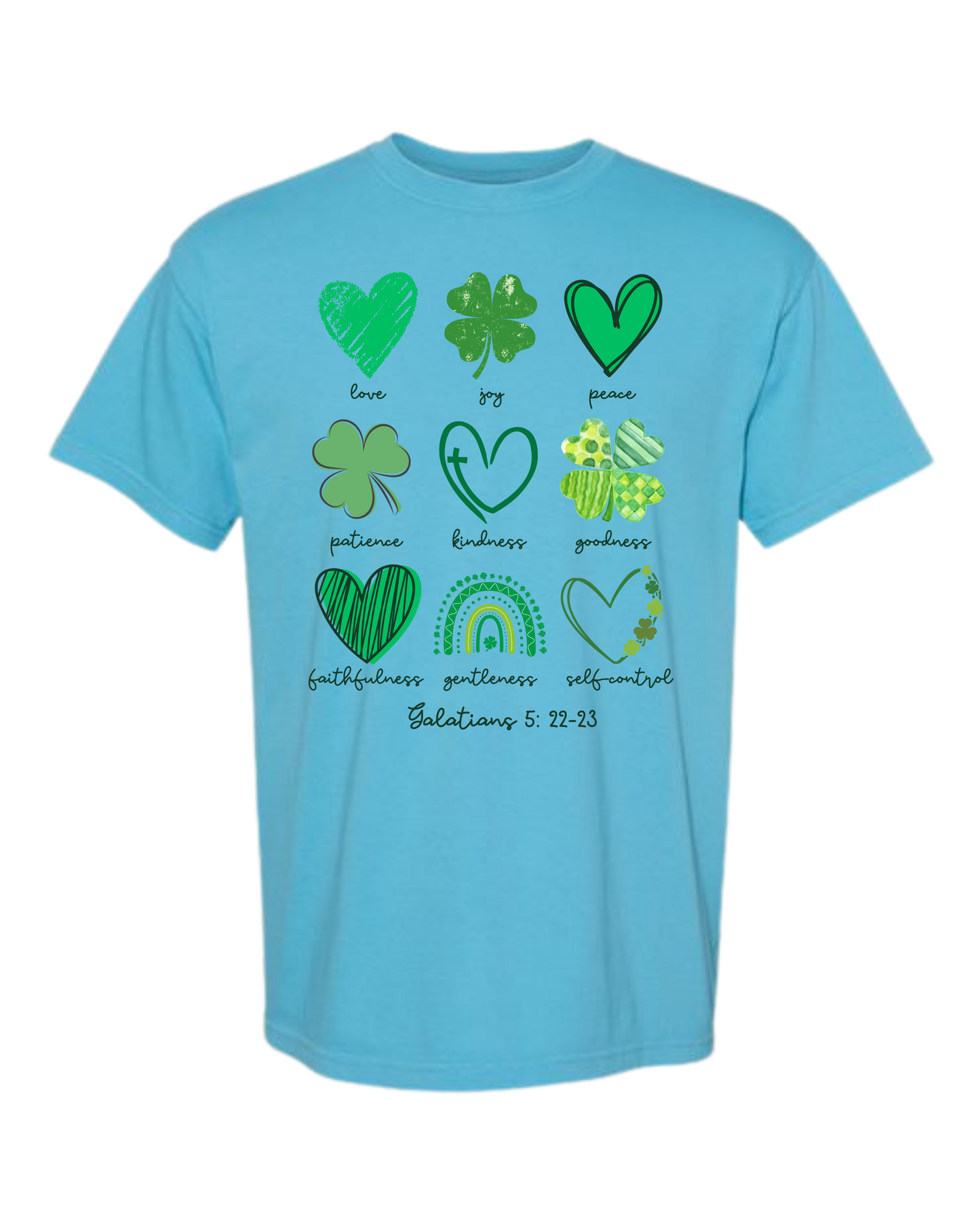 Galatians 5 - St Patrick's Day - Comfort Colors - Heavyweight Unisex Tee - Blues