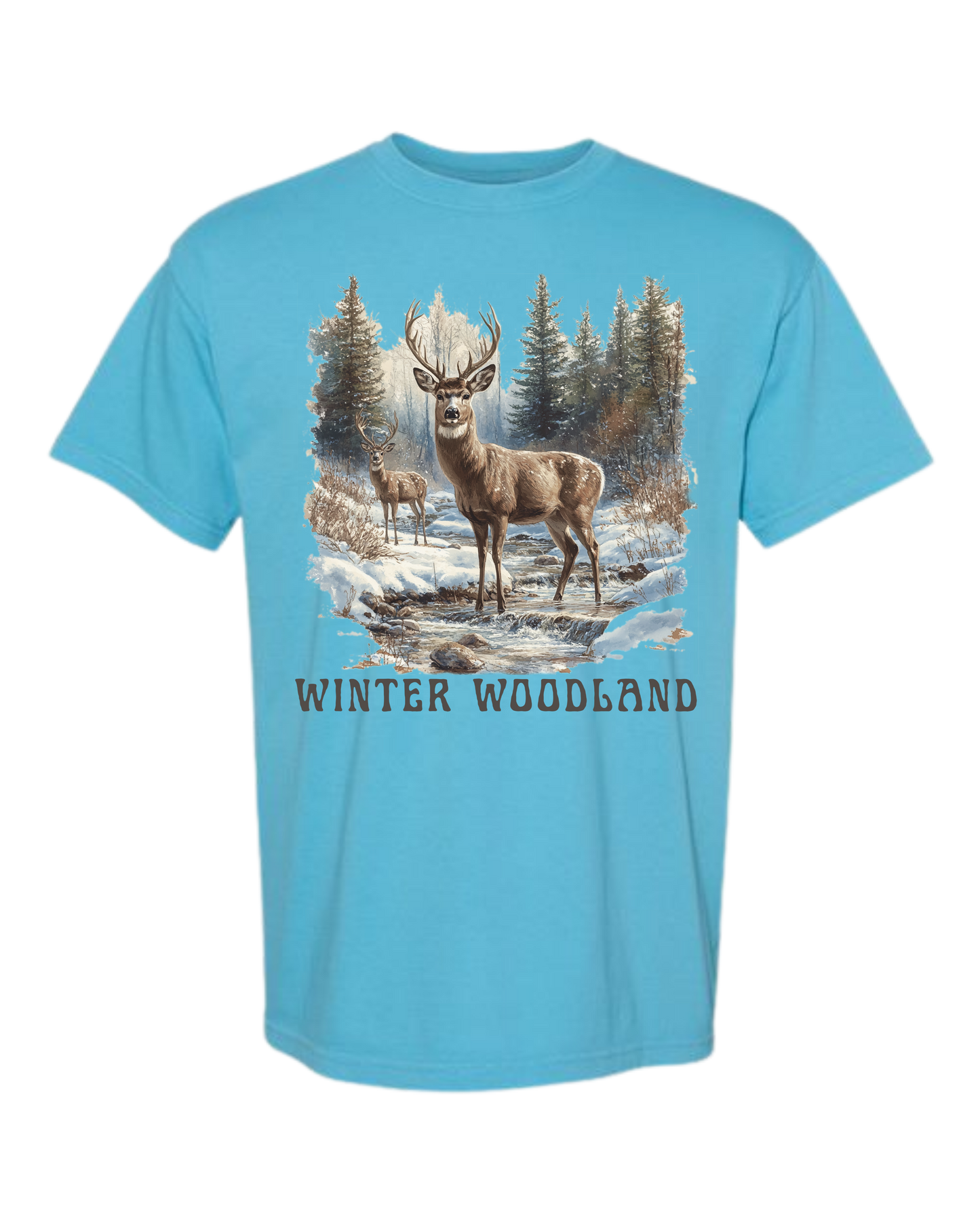 Winter Woodland - Comfort Colors - Heavyweight Unisex Tee - Blues