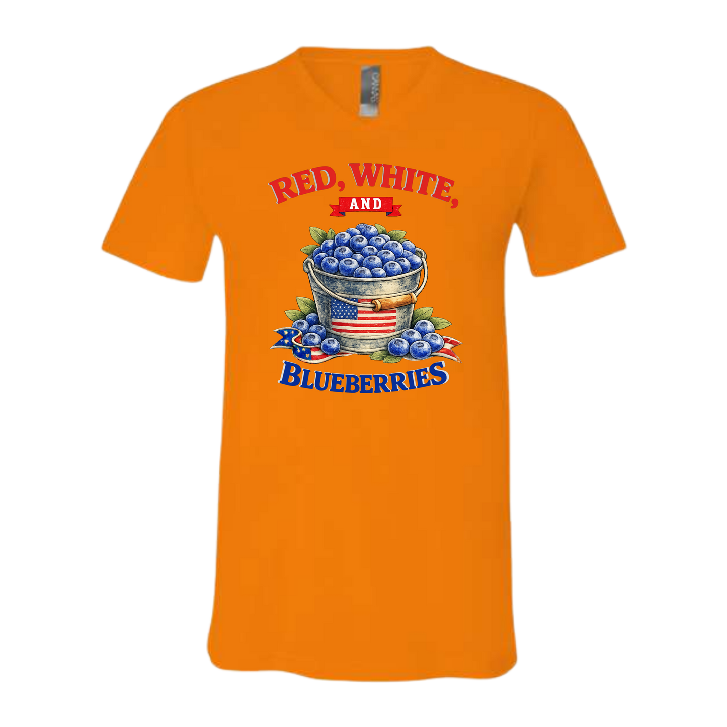 Red, White, And Blueberries - Bella+Canvas - Unisex V-Neck - Assorted Colors