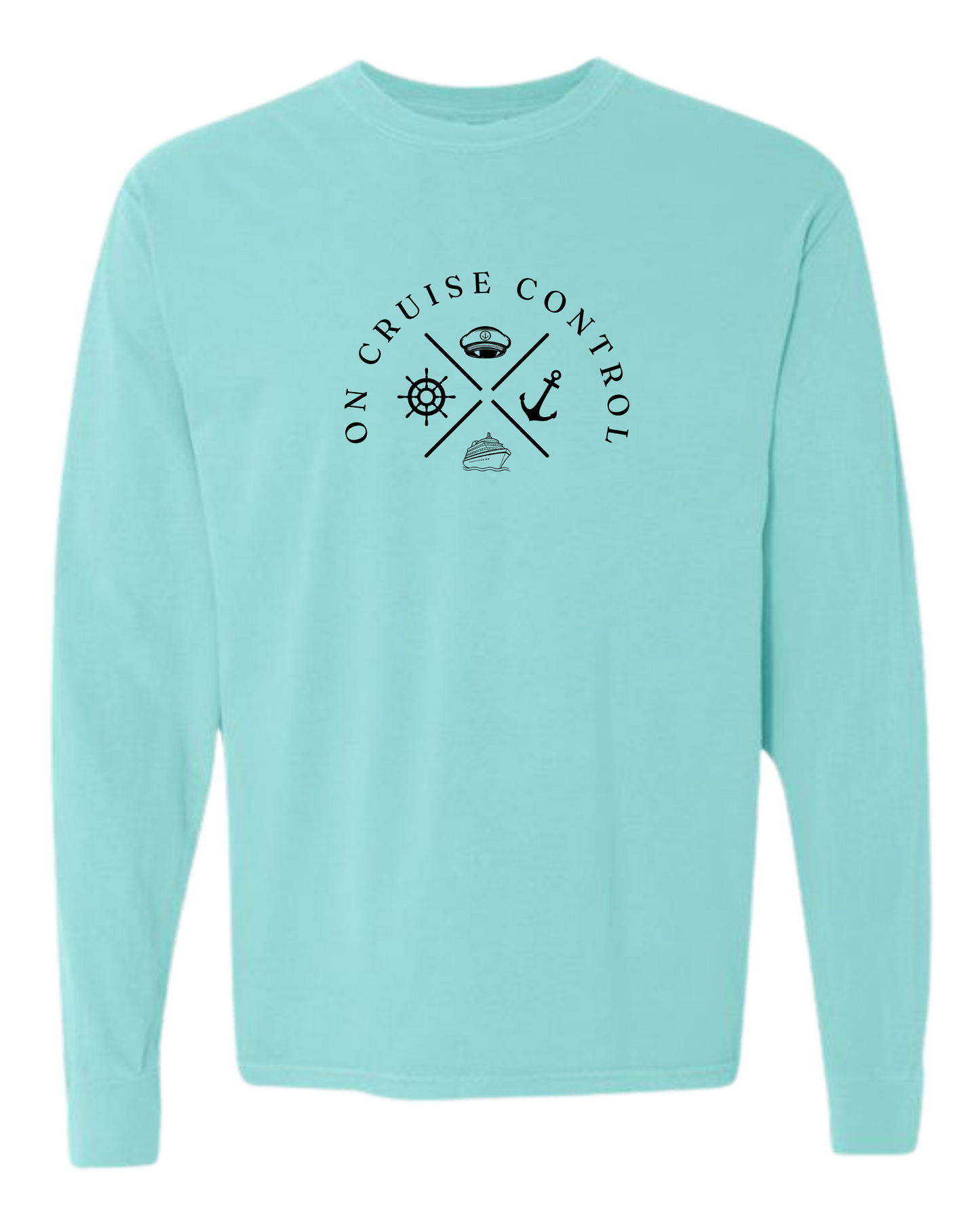 On Cruise Control - Comfort Colors - Heavyweight Long Sleeve Tee - Blues & Greens